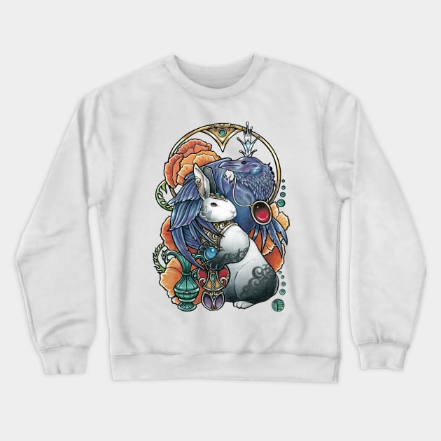 The Rabbit & Raven - No Background Crewneck Sweatshirt by Nat Ewert Art